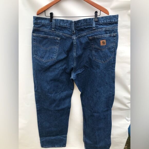 Mens Carhartt Relaxed Fit Blue Jeans Denim B460 DVB Size 44x32 - Picture 3 of 8